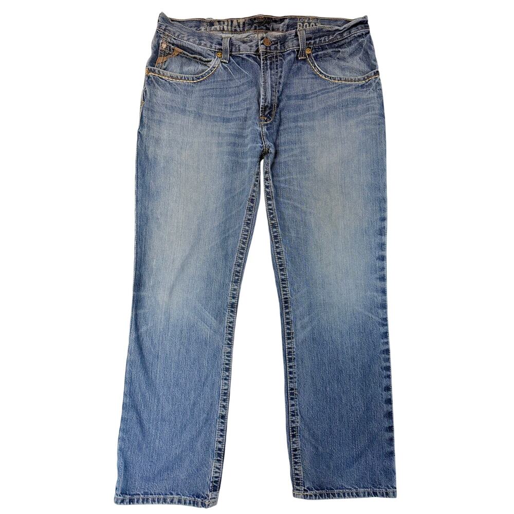 Ariat Low Rise Boot Cut Jeans Mens 38x32 Blue Western Cowboy Denim Pants